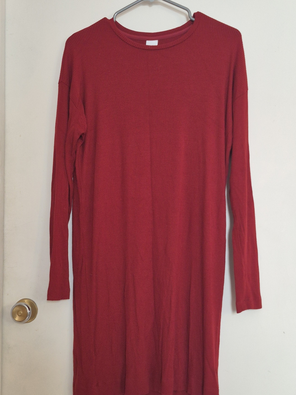 Lole Red Ribbed Long-Sleeve Sweater Dress - Women